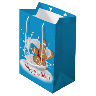 prettige feestdagen Gingerbrood Man in Melk Medium Cadeauzakje