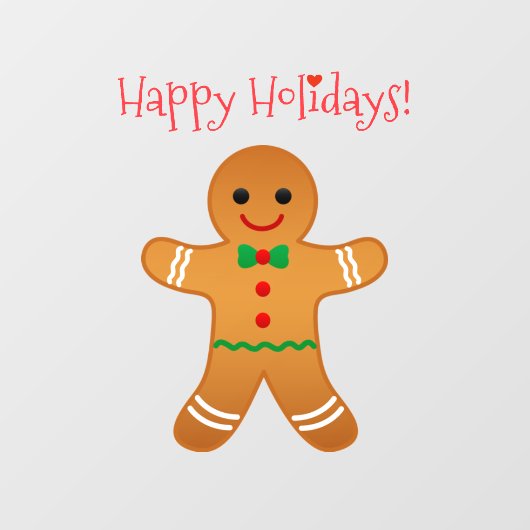 prettige feestdagen - Gingerbrood Man Raamsticker (Vel)