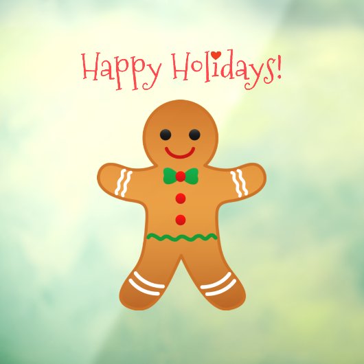 prettige feestdagen - Gingerbrood Man Raamsticker (Vel 3)