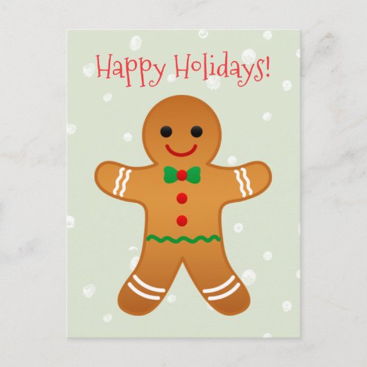 prettige feestdagen Gingerbrood Man Sage Green Bri (Voorkant)