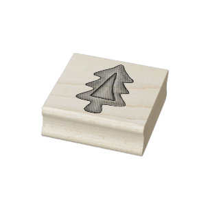 prettige feestdagen Glas in lood kerstboomkoekje Rubberstempel