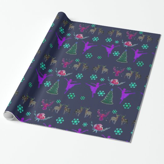 Prettige feestdagen < Glossy Wrapping Paper Cadeaupapier (Uitgerold)