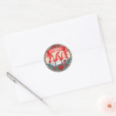 prettige feestdagen Gnomen Ronde Sticker (Envelop)