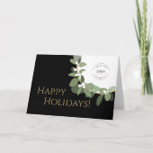 prettige feestdagen Gold Black Modern Wreate Uw Lo (Voorkant)