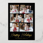 prettige feestdagen Gold Script 6 Photo Collage (Voorkant)