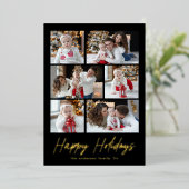 prettige feestdagen Gold Script 6 Photo Collage (Staand Voorkant)