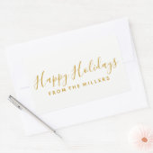 prettige feestdagen Gold Script Rechthoekige Sticker (Envelop)