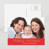 Prettige feestdagen Golden Sparkle Foto (Voorkant / Achterkant)