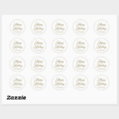prettige feestdagen gouden aangepaste script noem  ronde sticker (Vel)