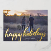 prettige feestdagen gouden bekledingsfoto (Voorkant)