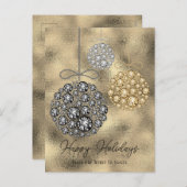 Prettige feestdagen Gouden Glitter Kerst Elegant (Voorkant / Achterkant)