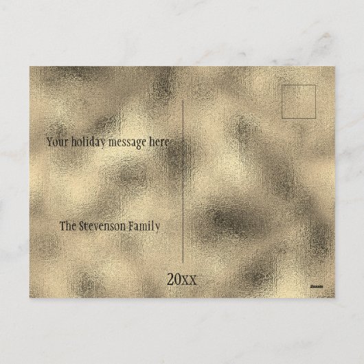 Prettige feestdagen Gouden Glitter Kerst Elegant (Achterkant)