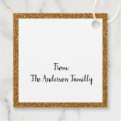 Prettige feestdagen Gouden Glitter rendier rode ne Bedankjes Labels (Achterkant)