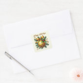 Prettige feestdagen gouden kerstbol vierkante sticker (Envelop)