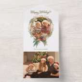 Prettige feestdagen Gouden Kerstmis Wrede All In One Uitnodiging (Binnen)