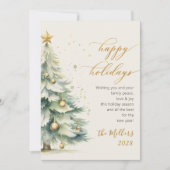 Prettige feestdagen Gouden Script kerstboom Feestdagenkaart (Voorkant)