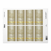 Prettige feestdagen Gouden Scroll Etiket (Full Sheet)