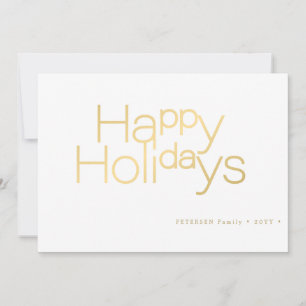 prettige feestdagen gouden typografie eenvoudig el feestdagenkaart