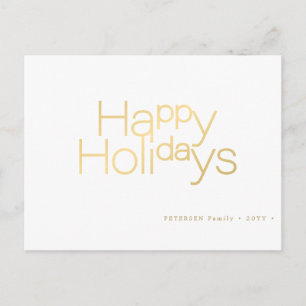 prettige feestdagen gouden typografie eenvoudig mo