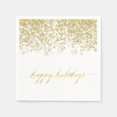 prettige feestdagen goudglitterluiers servet (Voorkant)