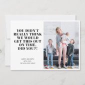 Prettige feestdagen Grappig Late Feestdagenkaart (Voorkant)