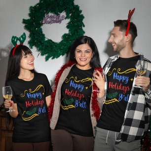 Prettige feestdagen Grappige kerst? Y'all Dark Uni T-shirt
