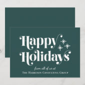 prettige feestdagen Green Corporate-kerstkaart (Voorkant / Achterkant)