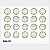 Prettige feestdagen Greenery Wreath Ronde Sticker (Vel)