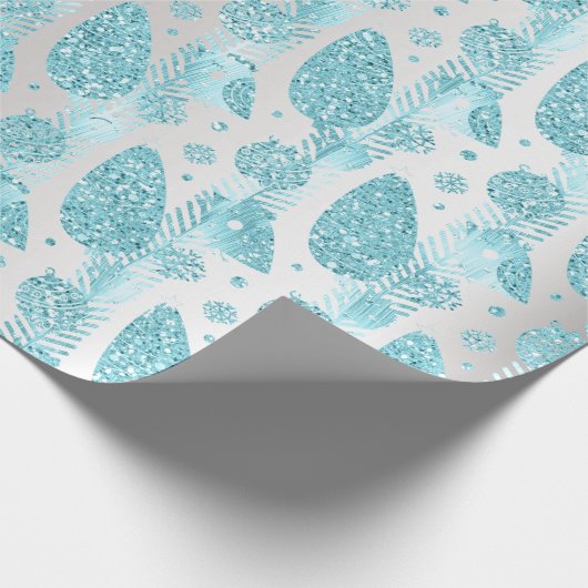 prettige feestdagen grijze kerstboom cadeaupapier (Hoek)