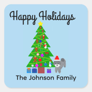 prettige feestdagen Grijze kerstmis #5 Stickers