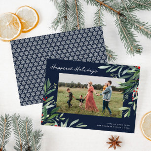 prettige feestdagen groen lijst marine kerstkaart