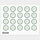 Prettige feestdagen Groen Ronde Sticker (Vel)