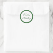 Prettige feestdagen Groen Ronde Sticker (Tas)