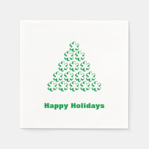 prettige feestdagen Groen wit sneeuwbalpapier Servet
