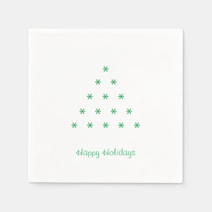 prettige feestdagen Groen wit sneeuwbalpapier Servet