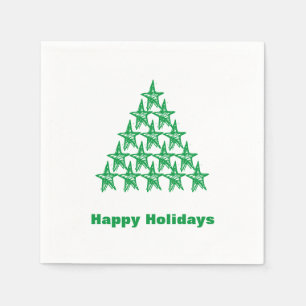 prettige feestdagen Groen wit sneeuwbalpapier Servet