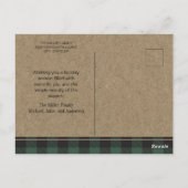 Prettige feestdagen Groene Buffel Plaid 2024 Briefkaart (Achterkant)