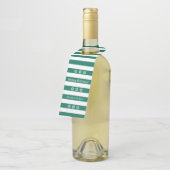 prettige feestdagen Groene gestreept Snowflakes Wi Flessenhanger (Schuin)