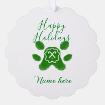 Prettige feestdagen Groene hond huisdier poot snoe