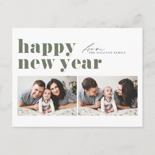 Prettige feestdagen Groene Retro Typografie (Voorkant)