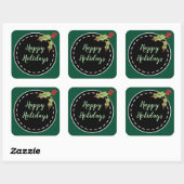 Prettige feestdagen Groene Stickers (Vel)