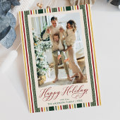 Prettige feestdagen groene strepen Feestdagenkaart