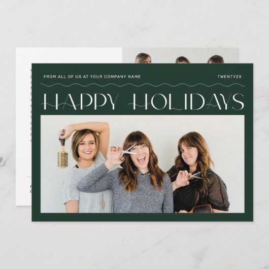 Prettige feestdagen Groep Foto Zakelijke vakantie Feestdagenkaart (Voorkant / Achterkant)