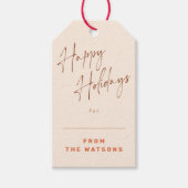 Prettige feestdagen Groovy Retro Cadeaulabel (Voorkant)