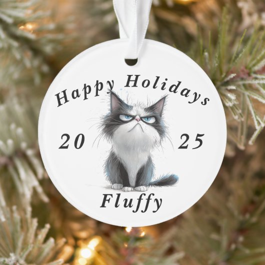 Prettige feestdagen Grumpy Cat sarcastisch Ornament (Boom)