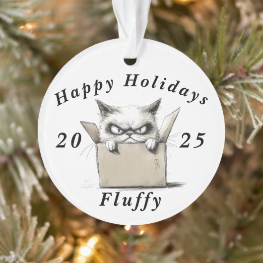 Prettige feestdagen Grumpy Cat sarcastisch Ornament (Boom)