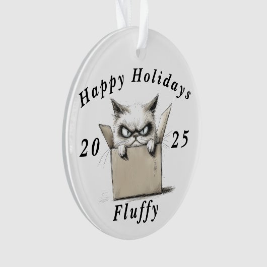 Prettige feestdagen Grumpy Cat sarcastisch Ornament (voorkant)