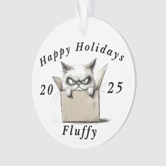 Prettige feestdagen Grumpy Cat sarcastisch Ornament (voorkant)