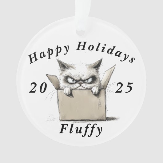 Prettige feestdagen Grumpy Cat sarcastisch Ornament (voorkant)