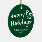 Prettige feestdagen Hand getekend Keramisch Ornament (Rechts)